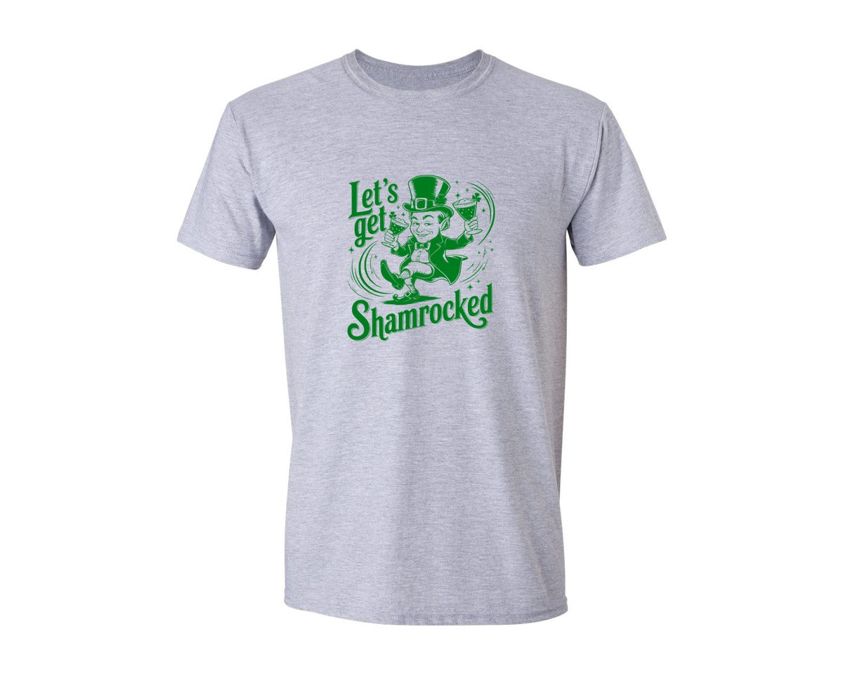 brand:Generic|color:Sports Grey / Athletic Heather|Lets Get Shamrocked Design 7 Graphic T-Shirt