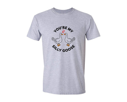 brand:Generic|color:Sports Grey / Athletic Heather|Silly Goose Valentine Goose Graphic T-Shirt