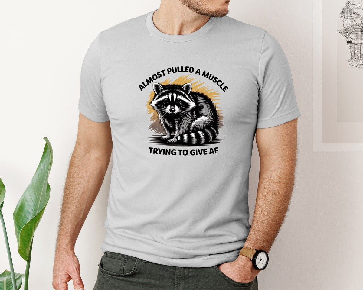 brand:Bella Canvas|color:Sports Grey / Athletic Heather|Funny Raccoon Sarcastic Quote Graphic T-Shirt