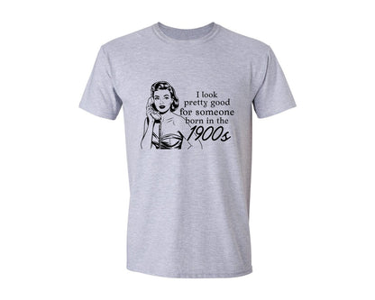 brand:Generic|color:Sports Grey / Athletic Heather|Born In The 1900S Shirt Design Graphic T-Shirt