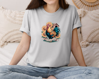 brand:Bella Canvas|color:Sports Grey / Athletic Heather|Just A Girl Who Loves Chickens 10 Graphic T-Shirt
