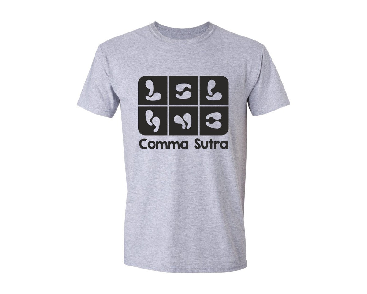 brand:Generic|color:Sports Grey / Athletic Heather|Comma Sutra Funny Adult Pun Humor Party Graphic T-Shirt