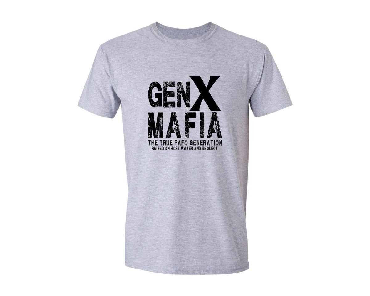 brand:Generic|color:Sports Grey / Athletic Heather|Genx Mafia The True Fafo Generation Graphic T-Shirt