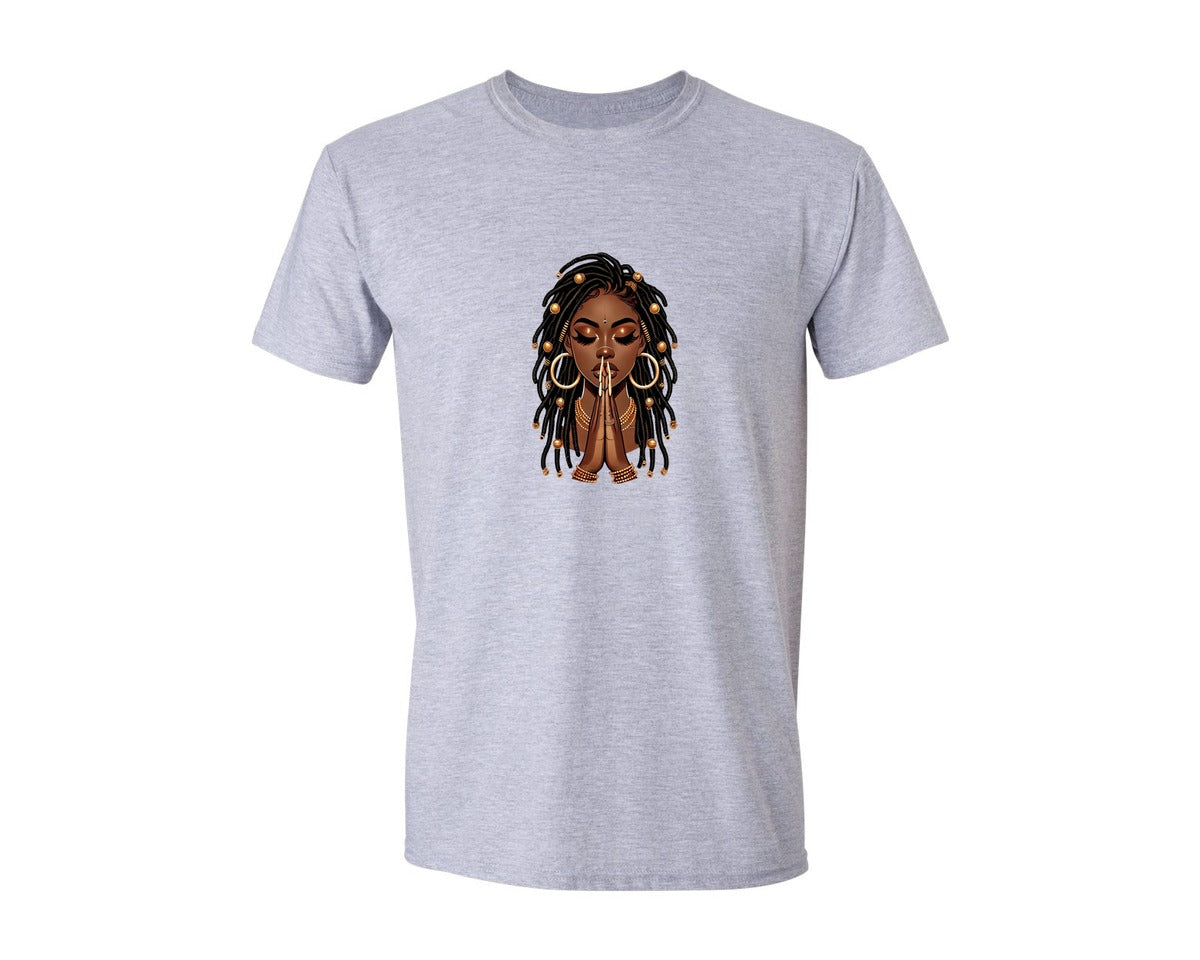 brand:Generic|color:Sports Grey / Athletic Heather|Juneteenth Black Girl Juneteenth Graphic T-Shirt