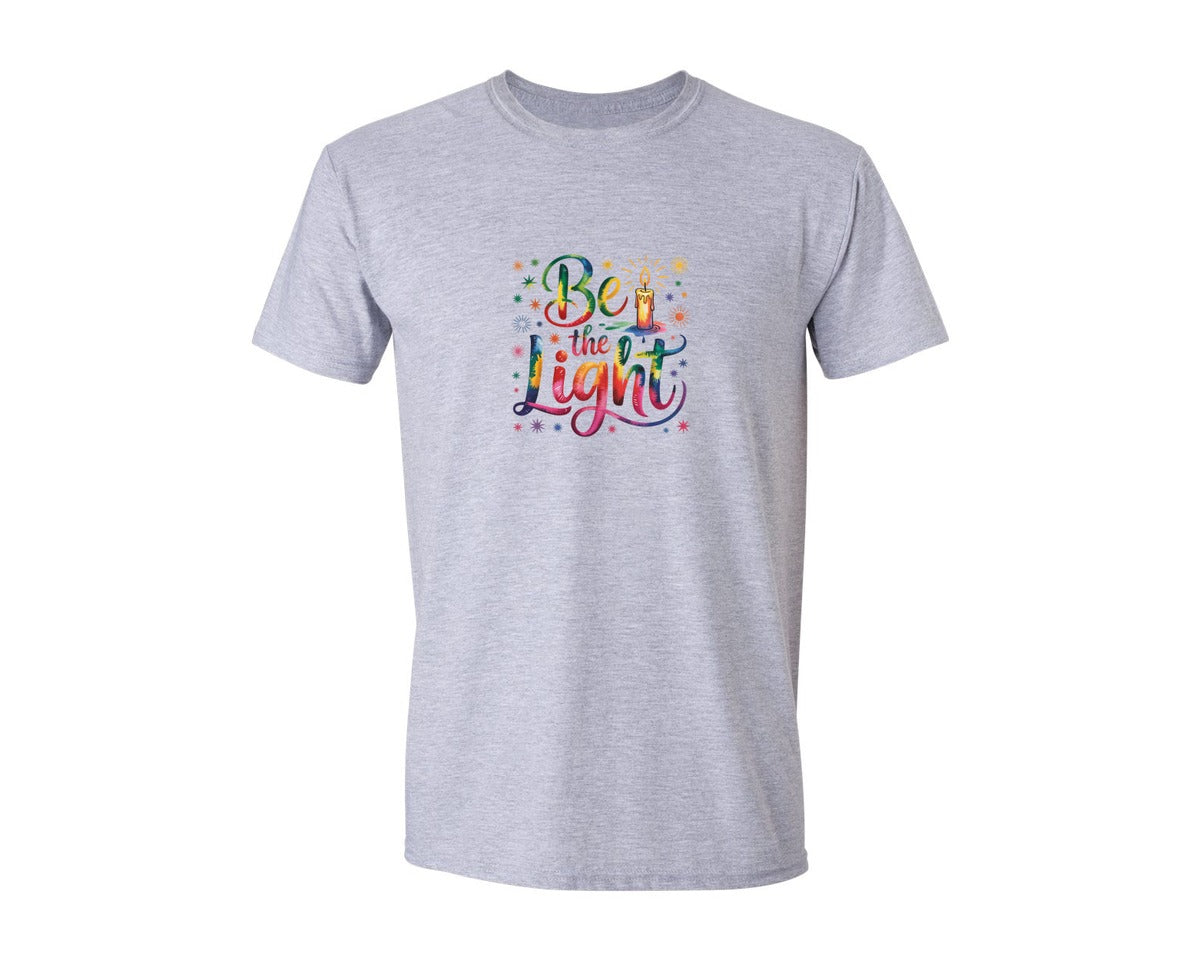 brand:Generic|color:Sports Grey / Athletic Heather|Be The Light Inspirational Quote Graphic T-Shirt