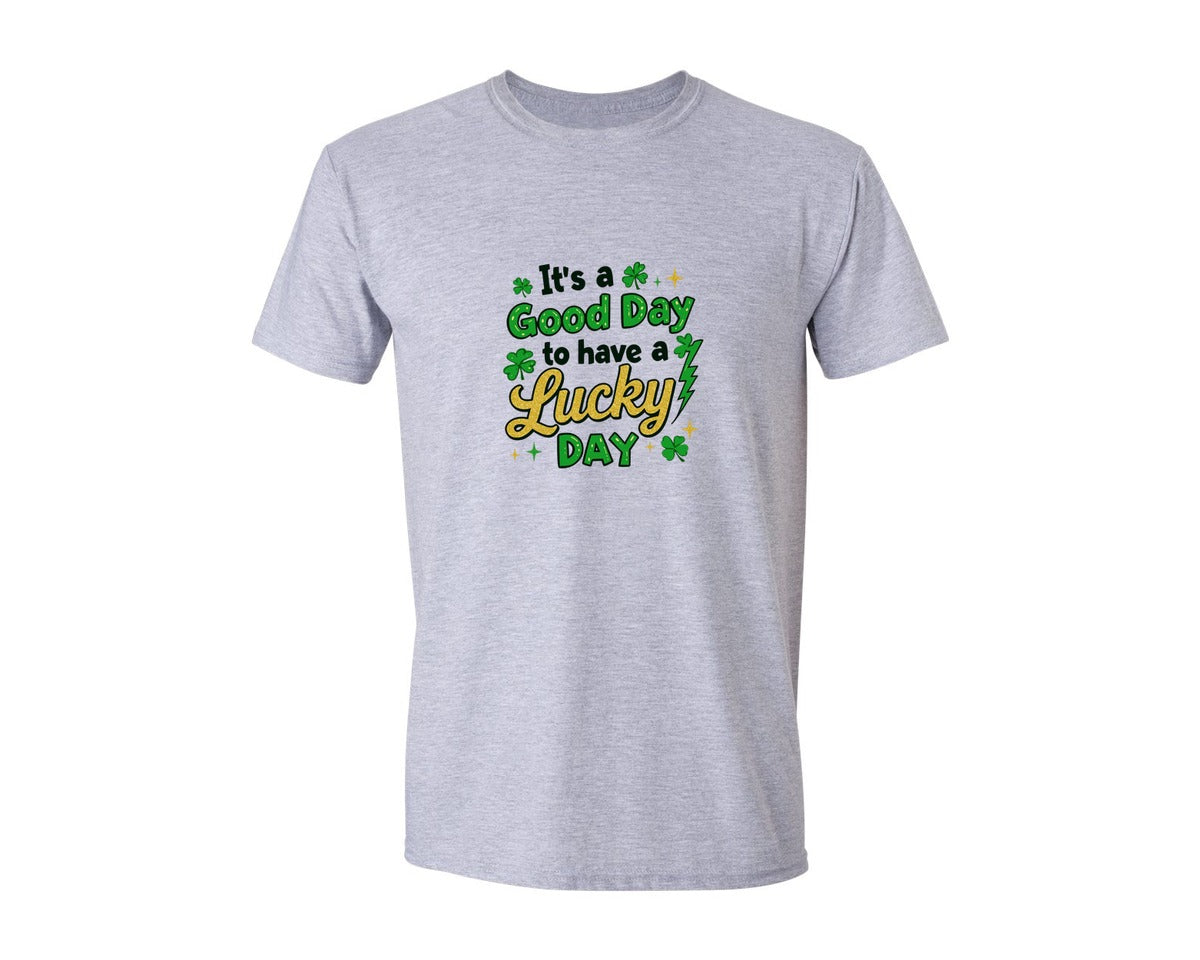 brand:Generic|color:Sports Grey / Athletic Heather|Its A Good Day To Have A Lucky Day 38 Graphic T-Shirt
