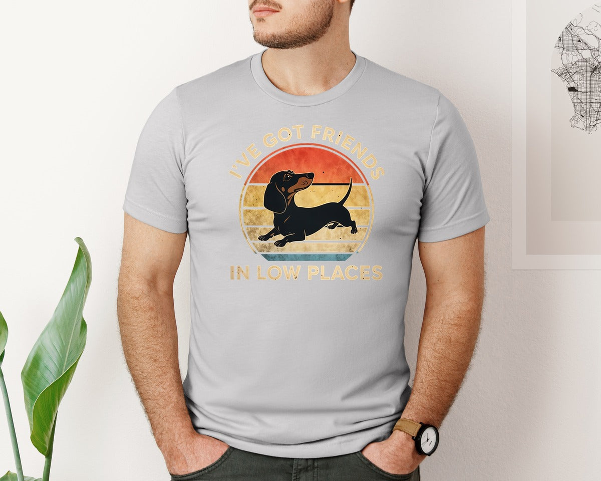 brand:Bella Canvas|color:Sports Grey / Athletic Heather|Dachshund Ive Got Friends In Low Places 2 Graphic T-Shirt