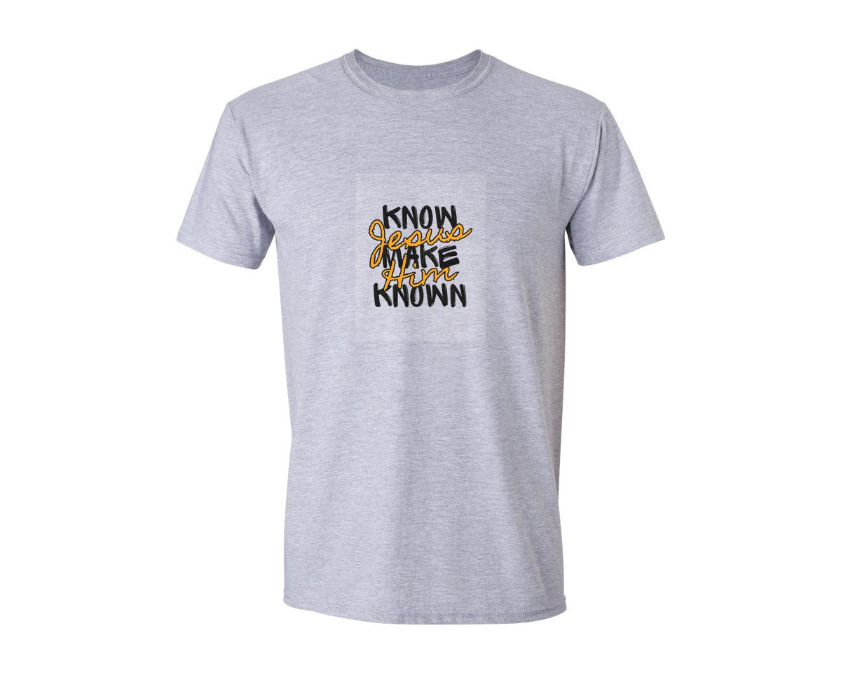 brand:Generic|color:Sports Grey / Athletic Heather|Know Jesus Make Him Known Christian Graphic T-Shirt
