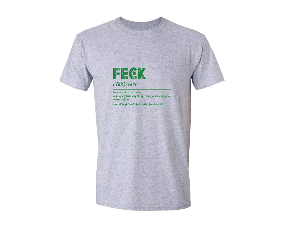 brand:Generic|color:Sports Grey / Athletic Heather|Feck Irish St Patricks Day Graphic T-Shirt