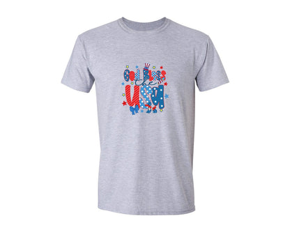 brand:Generic|color:Sports Grey / Athletic Heather|God Bless The Usa 4Th Of July 3 Graphic T-Shirt
