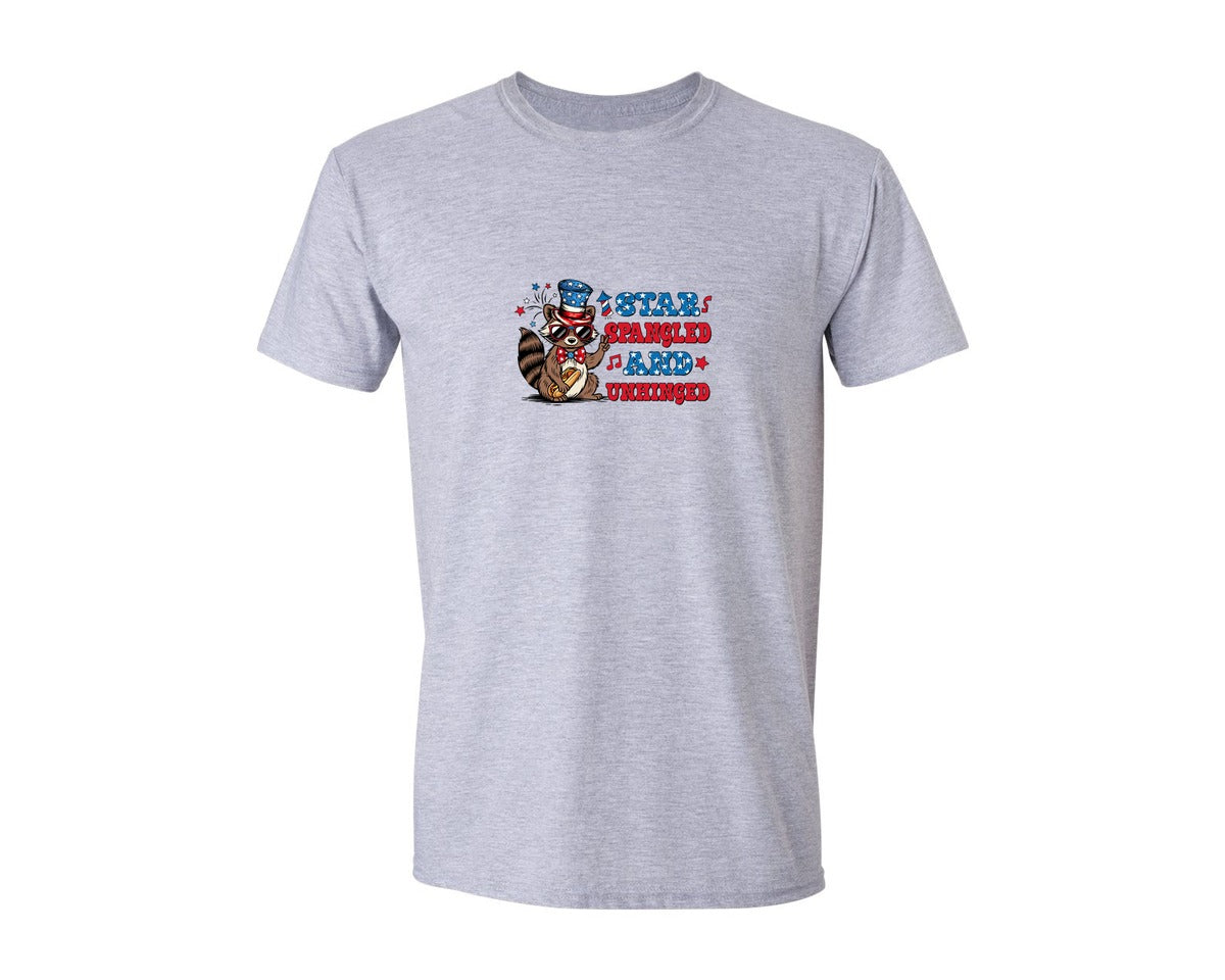 brand:Generic|color:Sports Grey / Athletic Heather|4Th Of July Raccoon Funny Patrotic Graphic T-Shirt