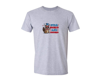brand:Generic|color:Sports Grey / Athletic Heather|4Th Of July Raccoon Funny Patrotic Graphic T-Shirt