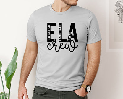 brand:Bella Canvas|color:Sports Grey / Athletic Heather|Ela Crew English Teacher Graphic T-Shirt