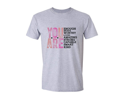 brand:Generic|color:Sports Grey / Athletic Heather|You Are Inspirational Motivat Graphic T-Shirt