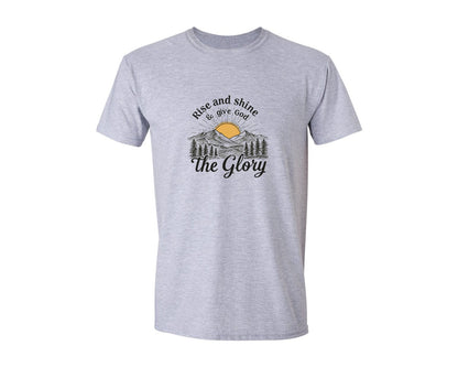 brand:Generic|color:Sports Grey / Athletic Heather|Rise And Shine Give God The Glory Christ Graphic T-Shirt