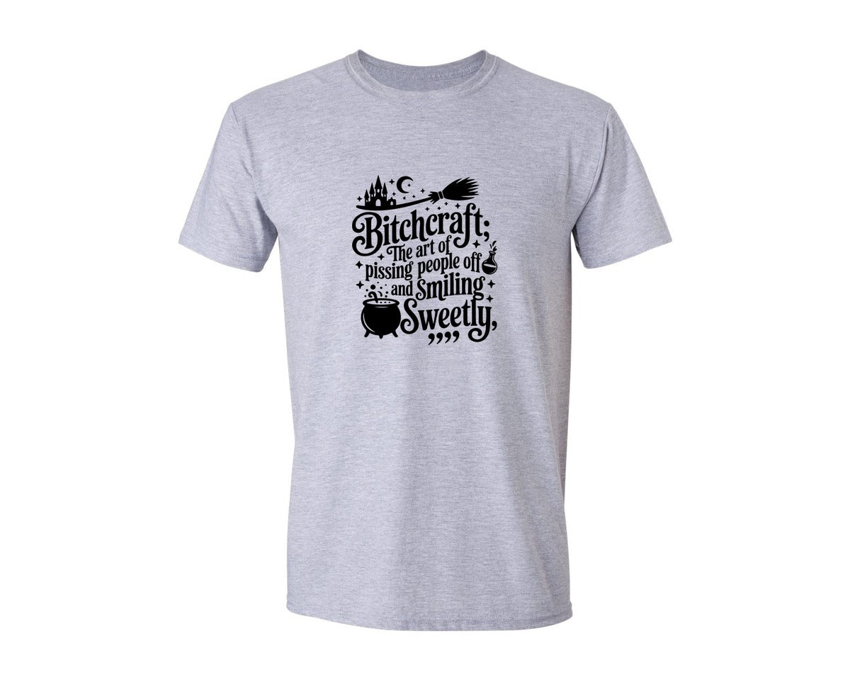 brand:Generic|color:Sports Grey / Athletic Heather|Bitchcraft Funny Witch Halloween 5 Graphic T-Shirt
