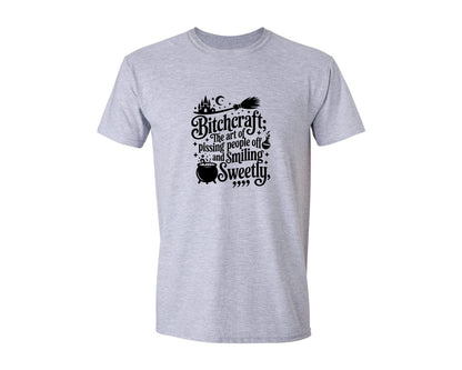 brand:Generic|color:Sports Grey / Athletic Heather|Bitchcraft Funny Witch Halloween 5 Graphic T-Shirt