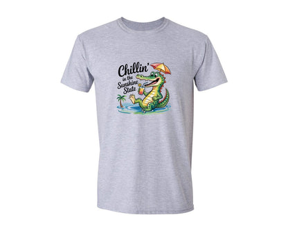 brand:Generic|color:Sports Grey / Athletic Heather|Crocodile Florida Sunshine State Graphic T-Shirt