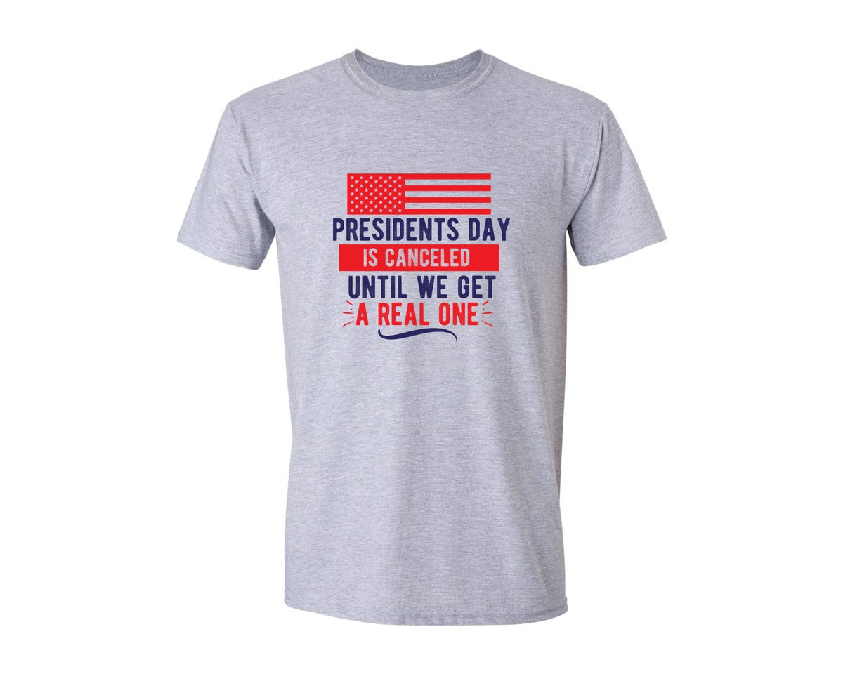 brand:Generic|color:Sports Grey / Athletic Heather|Presidents Day Graphic T-Shirt