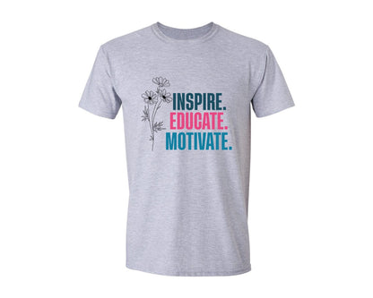 brand:Generic|color:Sports Grey / Athletic Heather|Boho Floral Teacher Graphic T-Shirt