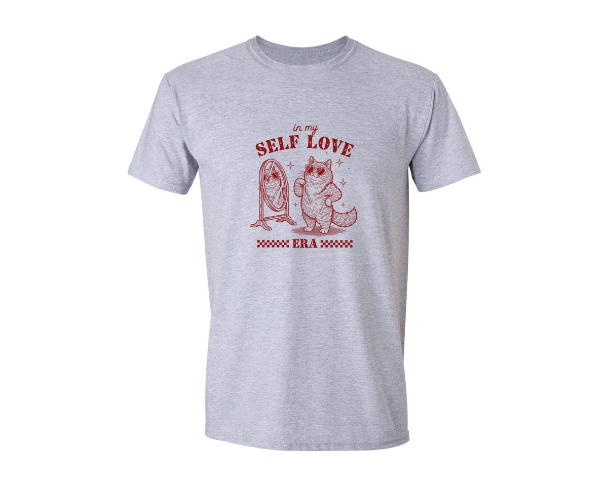 brand:Generic|color:Sports Grey / Athletic Heather|In My Self Love Era Valentines Graphic T-Shirt