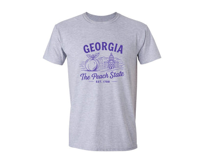 brand:Generic|color:Sports Grey / Athletic Heather|Georgia The Peach State 3 Graphic T-Shirt