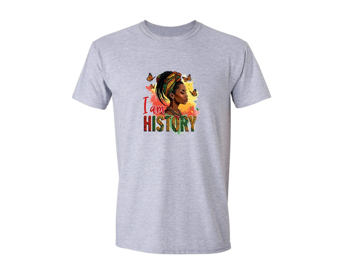 brand:Generic|color:Sports Grey / Athletic Heather|I Am Black History Afro Girl 2 Graphic T-Shirt