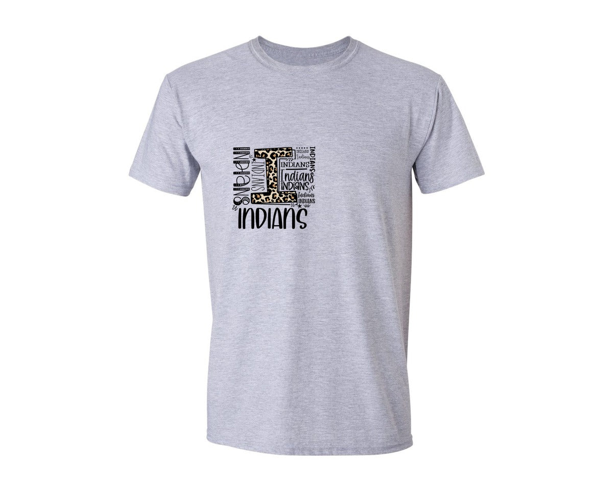 brand:Generic|color:Sports Grey / Athletic Heather|Indians Graphic T-Shirt