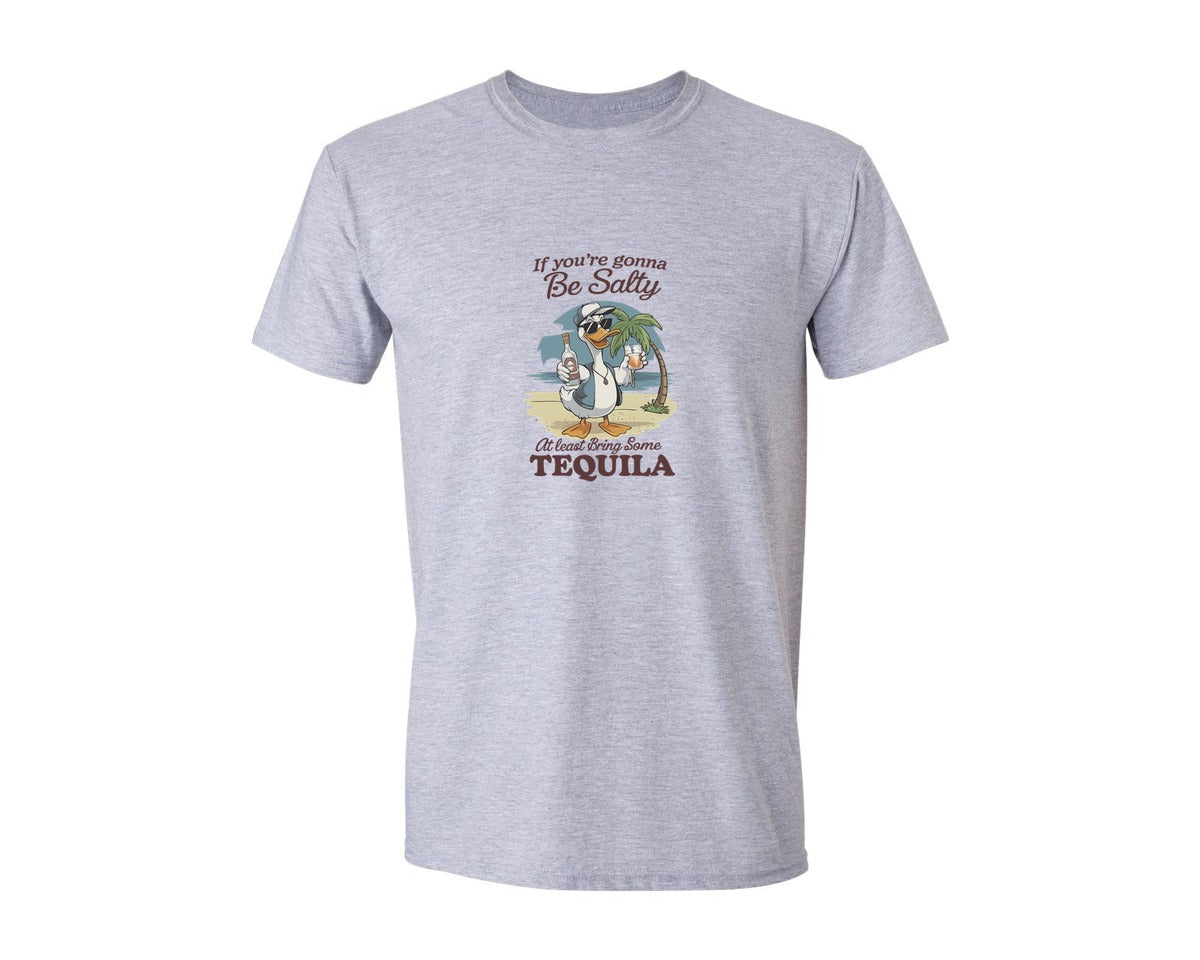 brand:Generic|color:Sports Grey / Athletic Heather|Salty Duck Funny Tequila Quote Art Graphic T-Shirt