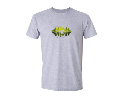 brand:Generic|color:Sports Grey / Athletic Heather|Trees Reflection Wildlife Animal Bear Graphic T-Shirt
