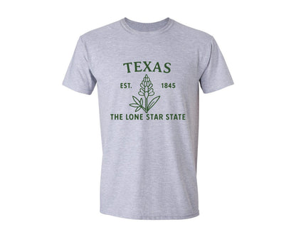 brand:Generic|color:Sports Grey / Athletic Heather|Texas State Flower Graphic T-Shirt