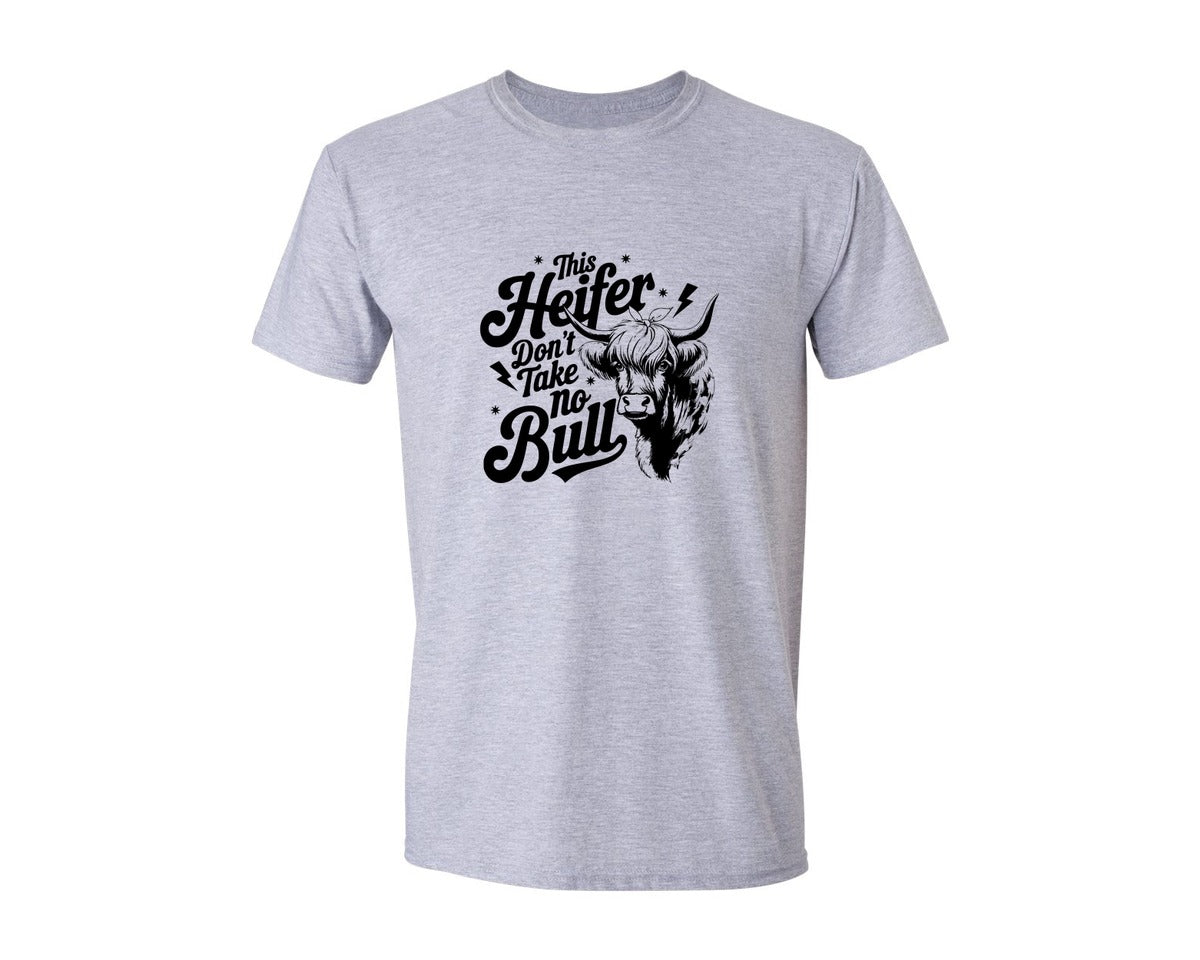 brand:Generic|color:Sports Grey / Athletic Heather|This Heifer Don T Take No Bull T Shi Graphic T-Shirt