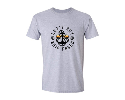 brand:Generic|color:Sports Grey / Athletic Heather|Lets Get Ship Faced Shipfaced Cruise Graphic T-Shirt