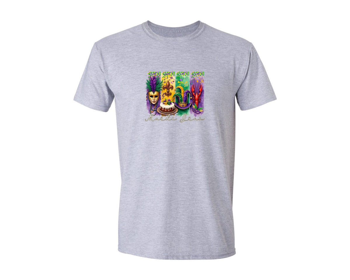 brand:Generic|color:Sports Grey / Athletic Heather|Mardi Gras Coquette 2 Graphic T-Shirt