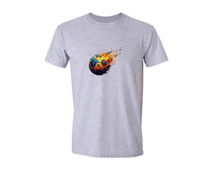 brand:Generic|color:Sports Grey / Athletic Heather|Explosive Soccer Ball Design Graphic T-Shirt