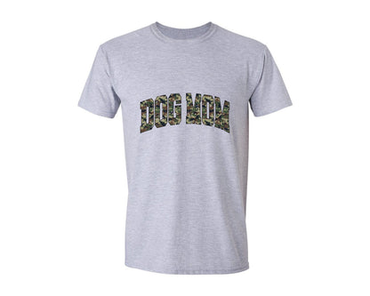 brand:Generic|color:Sports Grey / Athletic Heather|Retro Camo Dog Mom Camouflage Dog Mama Graphic T-Shirt