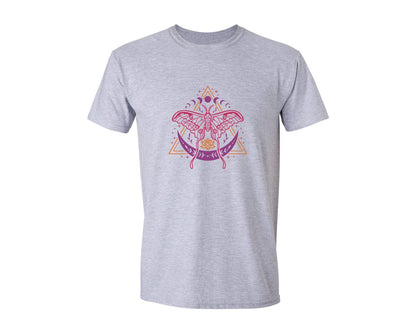 brand:Generic|color:Sports Grey / Athletic Heather|Mystical Luna Moth And Moon Phases Graphic T-Shirt