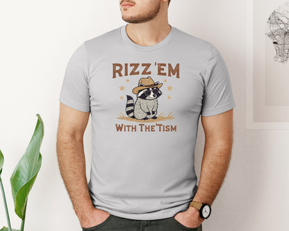 brand:Bella Canvas|color:Sports Grey / Athletic Heather|Raccoon Funny Raccoon Rizz Em Graphic T-Shirt