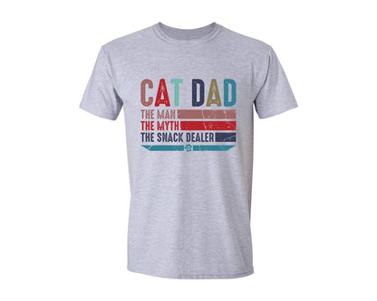 brand:Generic|color:Sports Grey / Athletic Heather|Cat Dad Snack Dealer Dad Graphic T-Shirt