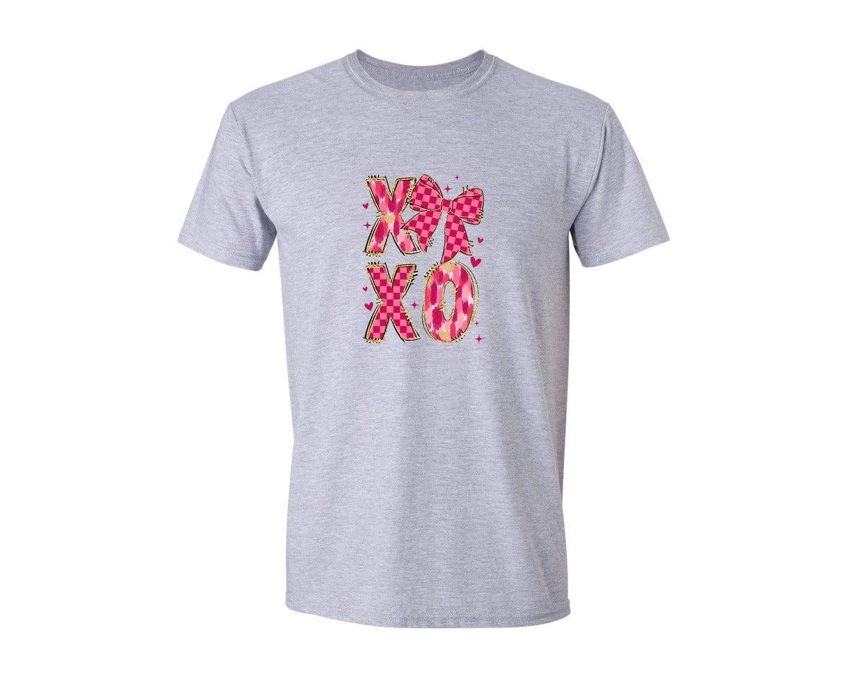 brand:Generic|color:Sports Grey / Athletic Heather|Xoxo Valentine Coquette Bow 4 Graphic T-Shirt