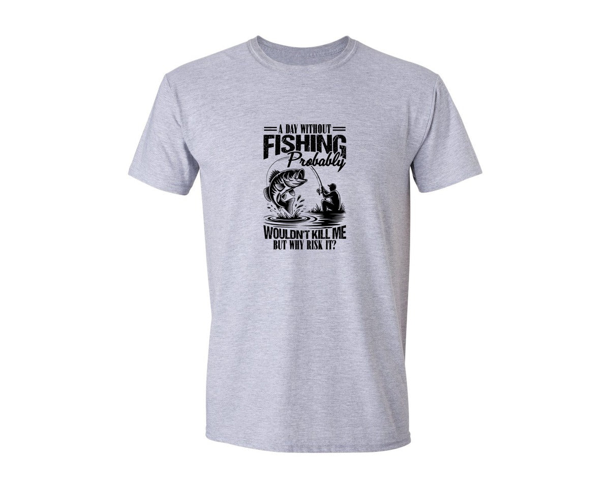 brand:Generic|color:Sports Grey / Athletic Heather|Fishing Fish Fishing Quote Graphic T-Shirt
