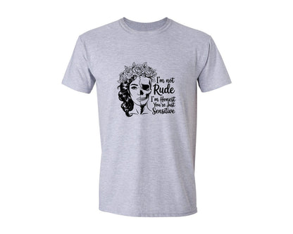 brand:Generic|color:Sports Grey / Athletic Heather|Im Not Rude Honest Not Rude Quote Graphic T-Shirt