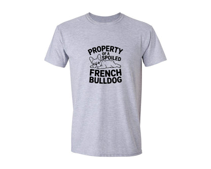 brand:Generic|color:Sports Grey / Athletic Heather|Property Of A Spoiled French Bulldog Graphic T-Shirt