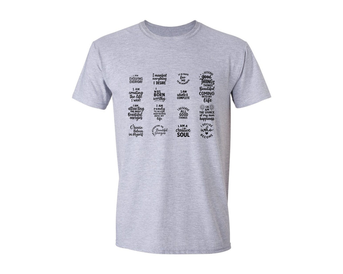 brand:Generic|color:Sports Grey / Athletic Heather|Affirmation Quotes T Shirt Design Graphic T-Shirt