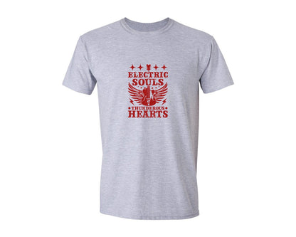 brand:Generic|color:Sports Grey / Athletic Heather|Electric Souls Thunderous Hearts Graphic T-Shirt