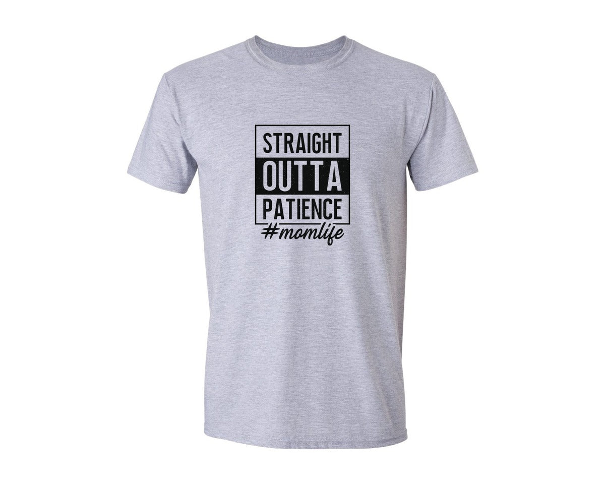 brand:Generic|color:Sports Grey / Athletic Heather|Straight Outta Patience Mom Graphic T-Shirt