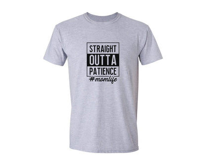 brand:Generic|color:Sports Grey / Athletic Heather|Straight Outta Patience Mom Graphic T-Shirt