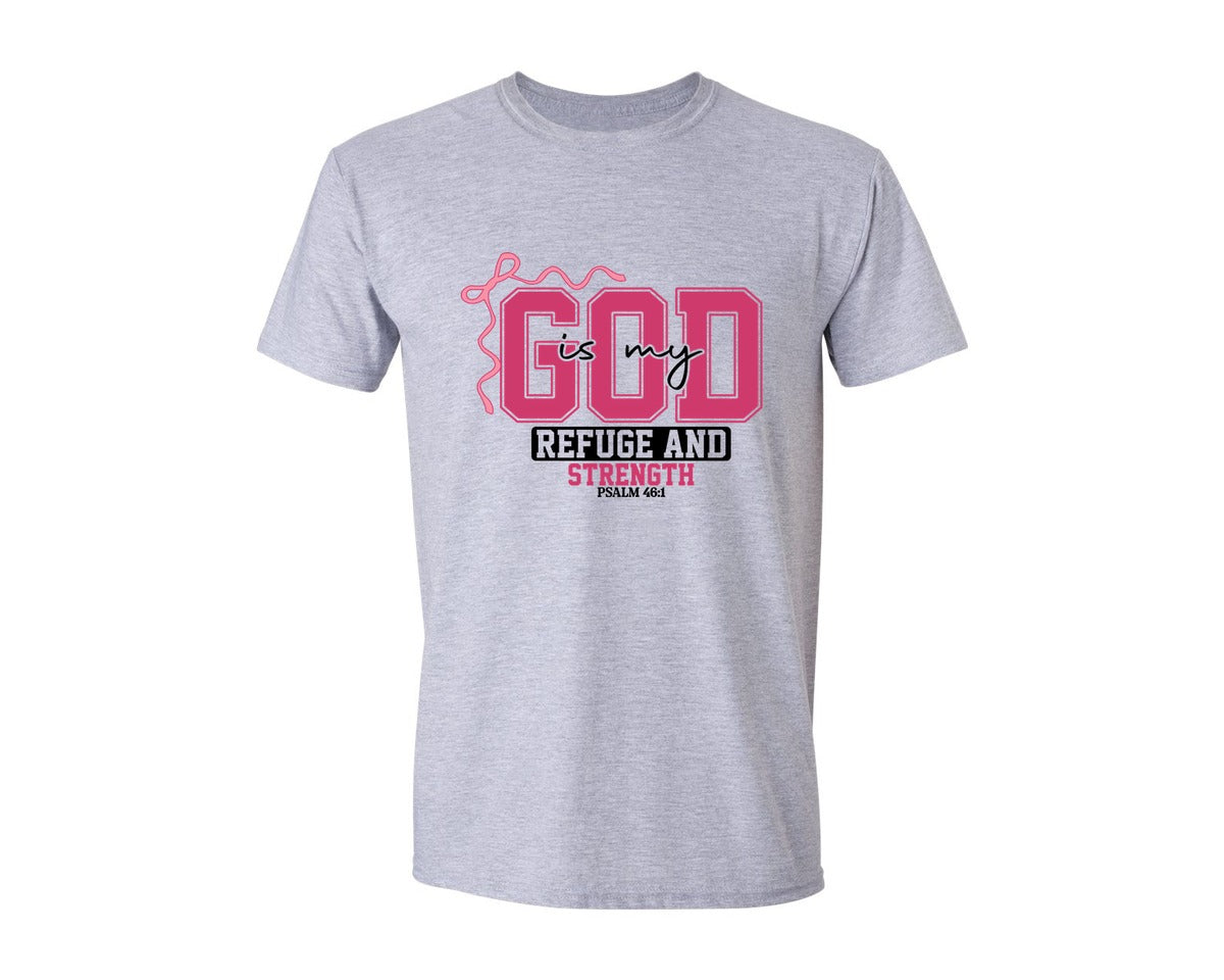 brand:Generic|color:Sports Grey / Athletic Heather|God Psalm 461 Christian Scripture Graphic T-Shirt