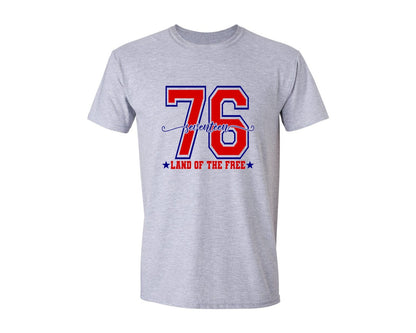 brand:Generic|color:Sports Grey / Athletic Heather|America 1776 Land Of The Free 4Th O July Graphic T-Shirt