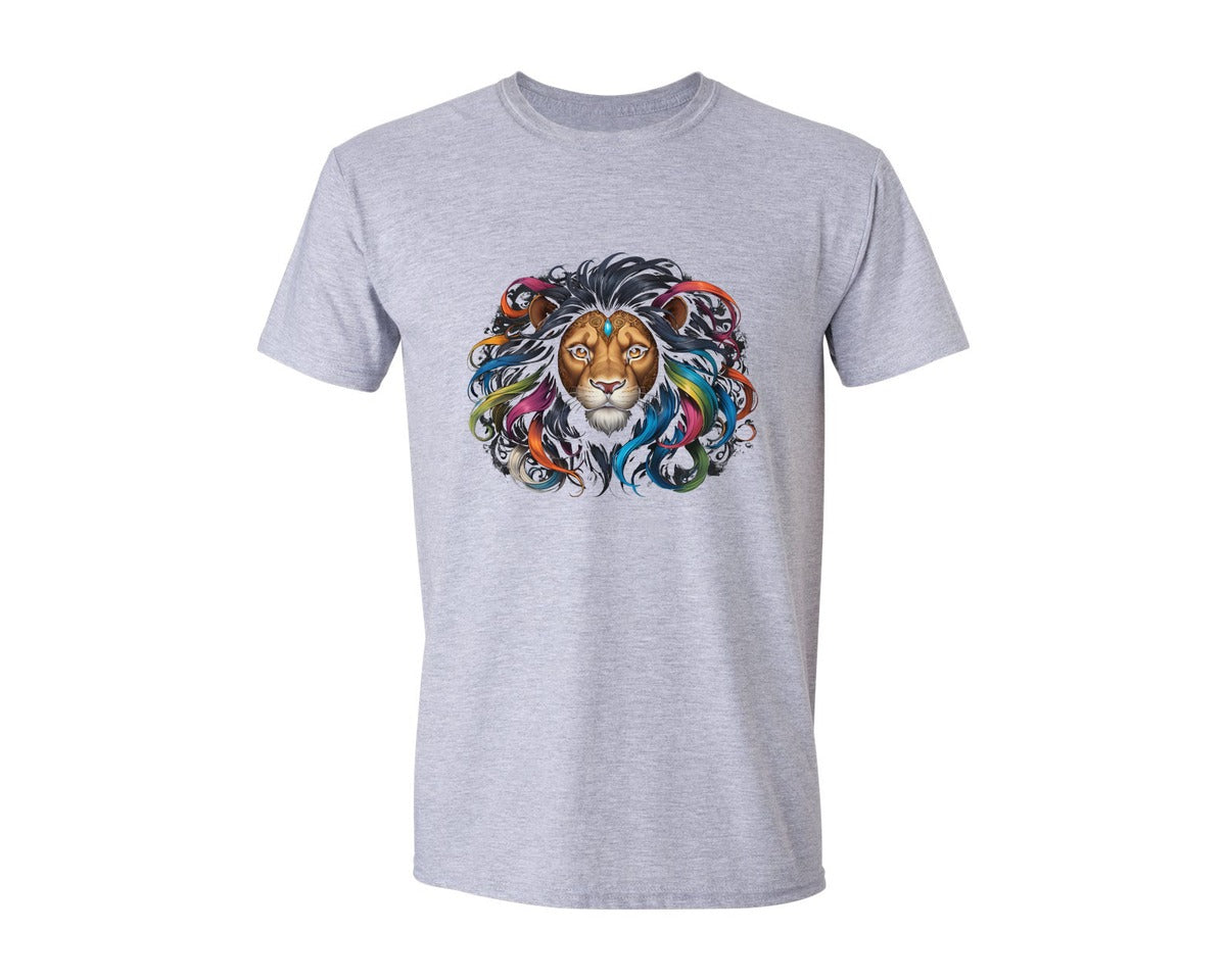 brand:Generic|color:Sports Grey / Athletic Heather|Color Lion 1 Graphic T-Shirt